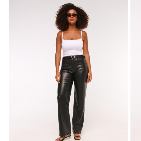 Abercrombie & Fitch  High Rise 90s Relaxed Vegan Leather Pant (Size 29) - Picture 1 of 8